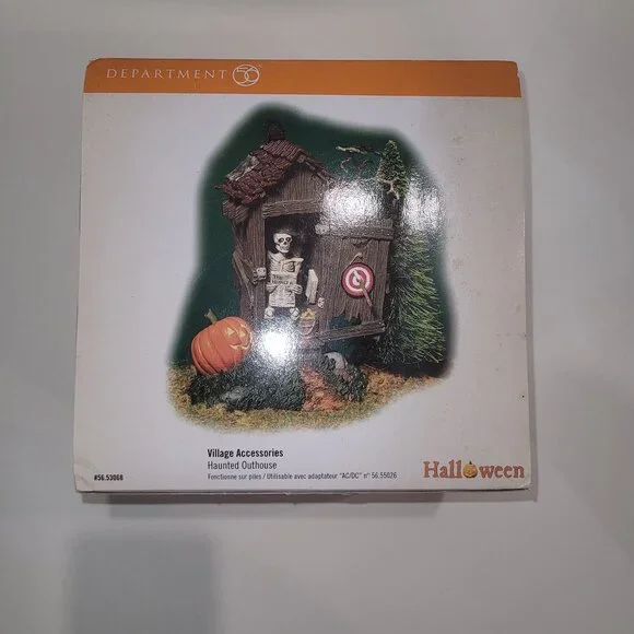 Department 56 Snow Village Halloween Village Accessories Haunted Outhouse 53068 - Picture 2 of 9